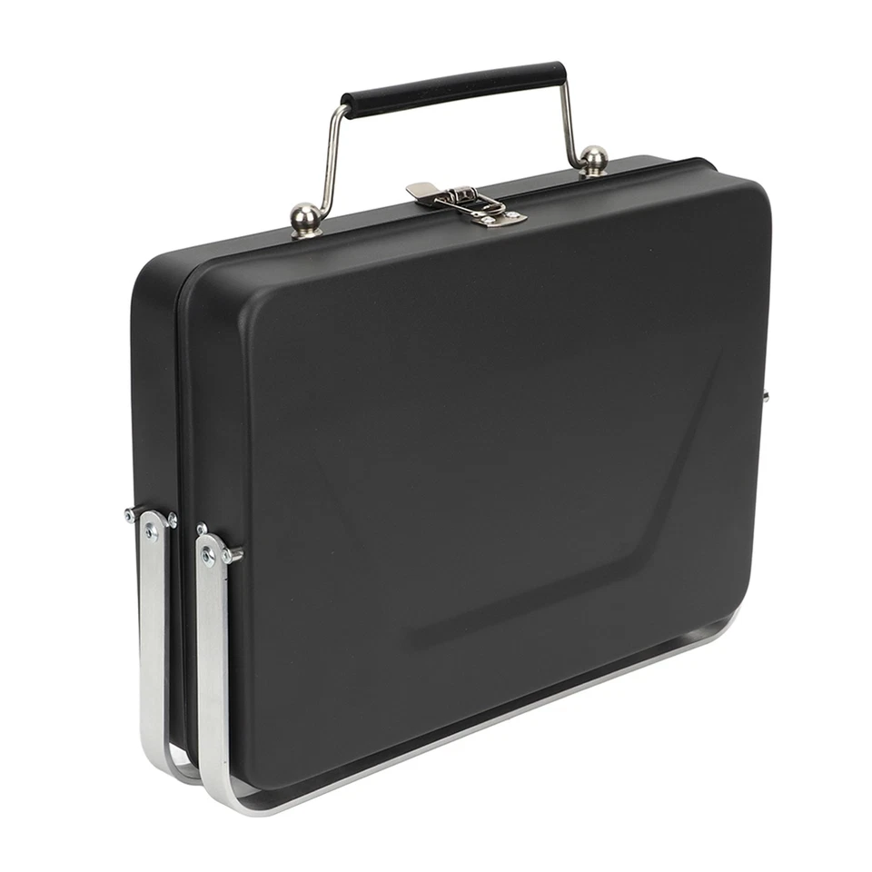 (Schwarz) Tragbarer Holzkohlegrill Zusammenklappbarer Notebook-Grill Für Camping - Bild 4 von 4