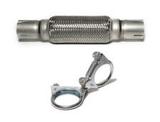 Universal Flexrohr Flexstück Hosenrohr Auspuff Rohr 45x200 / 310MM + 2 Schellen