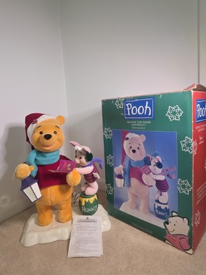 Disney Pooh Piglet TELCO Motion-ette Xmas Animated LIGHTED 21'' Display Vtg RARE