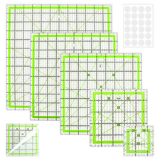 Quilting Rulers 2.5", 5", 8.5", 10",12" , 5 Square Quilting Templates with Anti