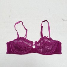 Savage Fenty Bra Womens 34B Pink Floral Lace Unlined Underwire