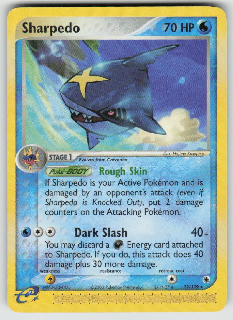 Sharpedo 22/109 Rare Ruby & Sapphire Pokemon Lightly Played