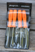 Snap-on Tools Asa204ao Orange Handles 4 Piece Pick Set -- New Snap-on Tools Asa204ao Orange Handles 4 Piece Pick Set -- New