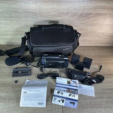 Sony Handycam FDR-AX33 Camcorder Charger Carry Case 4 Batteries And Mic