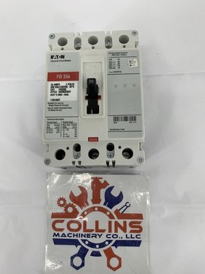 Eaton Cutler-Hammer FD3030 30A 3P 600VAC 250VDC Molded Case Circuit Breaker