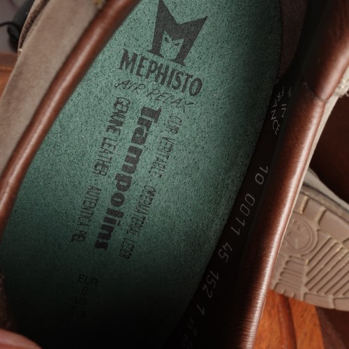 Scarpe Mephisto donna misura 8,5 marrone grigio pelle rush sneakers comode da passeggio - Foto 12 di 14