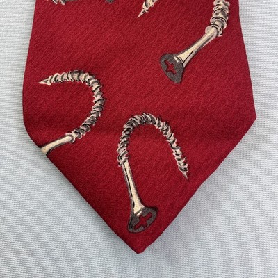 Millenium 2000 Silk Tie ''Skrew U'' Novelty Art Necktie Red Gay vtg 90s USA 4x58''