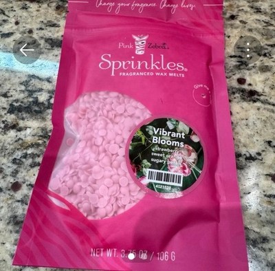 Pink Zebra wax Sprinkles - NEW - Over 3.75 oz. Bags !