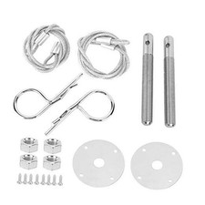 Stainless Steel Hood Pins - Racing Car Bonnet Lock Kit, Universal Key-Locking 