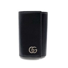 GUCCI GG Marmont key case black Leather 435305