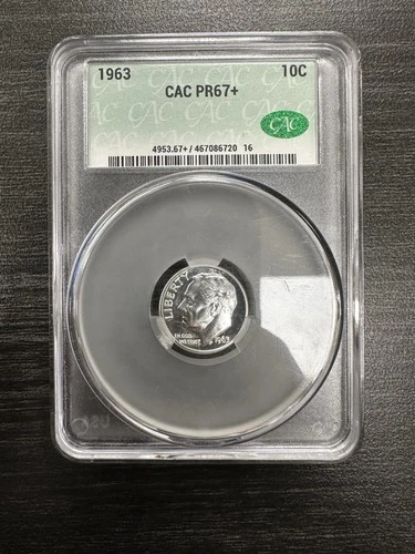 1963 Roosevelt Dimes Proof 10 Cent CAC Pr67+ Silver -B65