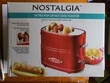 Nostalgia Retro Pop-Up Hot Dog Toaster - Red 2 Slots