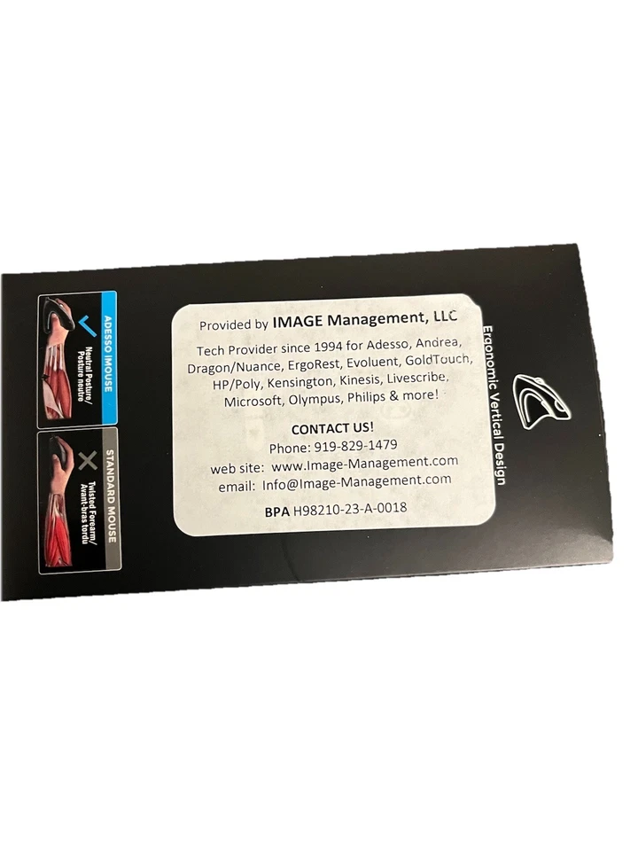 Adesso iMouse E1 Vertical Ergonomic Right Hand Illuminated Computer Mouse - Image 4 of 4