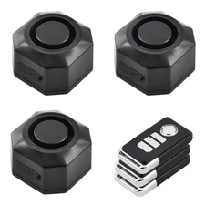 3× Wireless Anti-Theft Motorcycle Bike Alarm 110dB Vibration USB Charge w/Remote