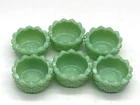 Vintage Jadeite Green Salt Cellar Set of 6 Milk Glass