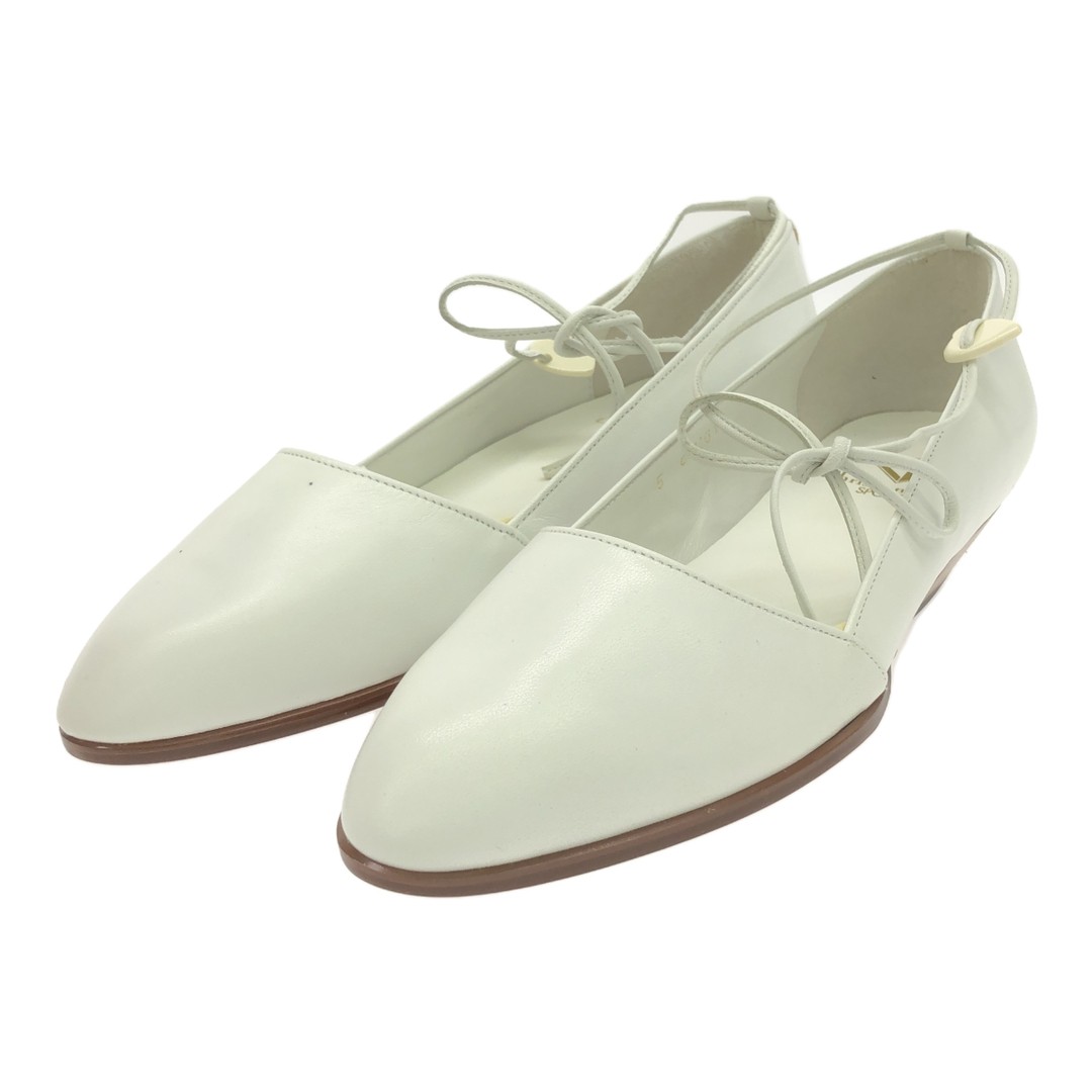 Christian Dior Ankle Lace up PUMPS 5 Shoes Heels White Heart Womens Used NE51-0