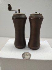 Vintage Wood Salt And Pepper Shakers Pepper Mill Grinder Made In Japan, Retro
