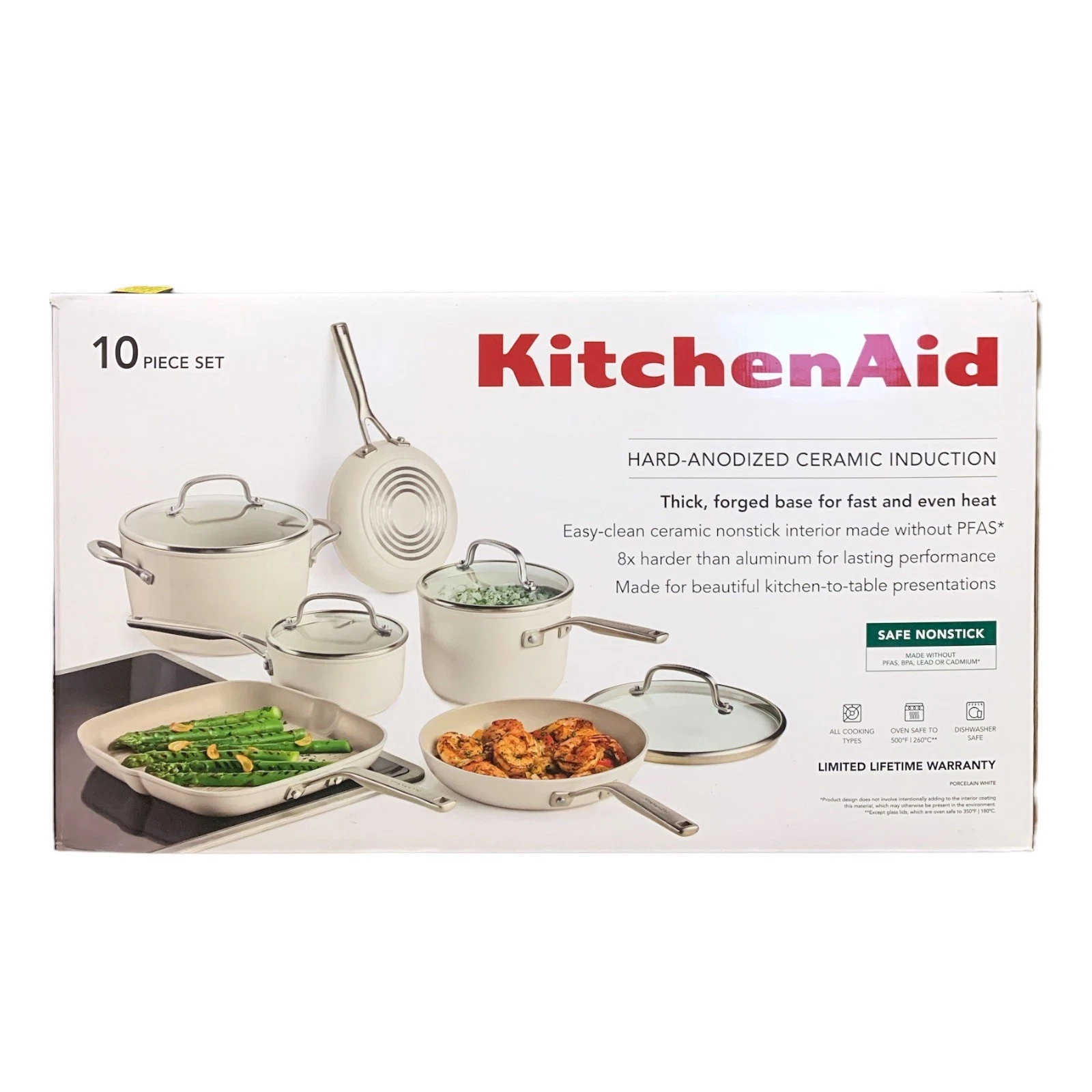 KitchenAid 10-Piece Hard-Anodized Ceramic Induction Cookware Set
Opens in a new window or tab