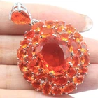 European Design 10.7g Big Gemstone Orange Spessartine Garnet Gift Silver Pendant