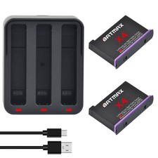 2400mAh Battery LED 3Slots Fast Charger Hub Fits Insta360 X4 Action Camera