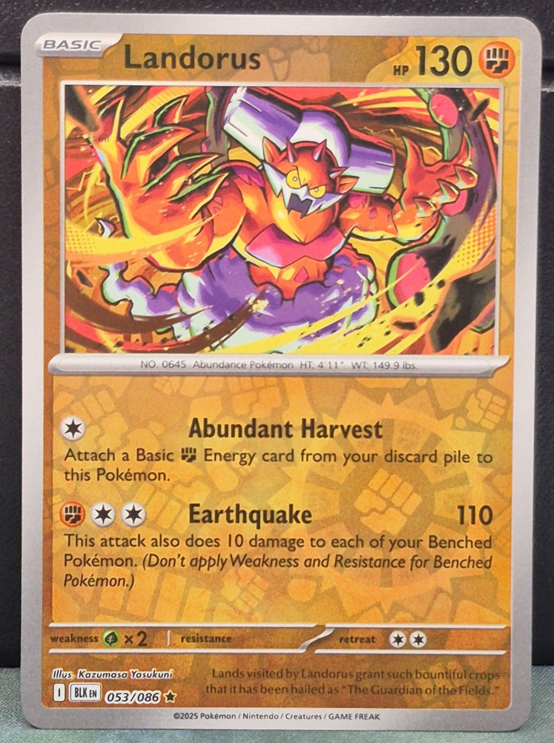 Landorus 053/086 Reverse Holo Rare Black Bolt Pokemon Near Mint Card Game TCG NM