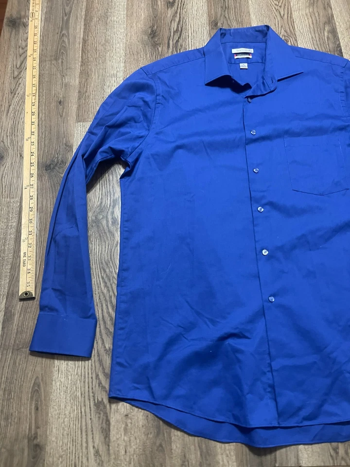 Van Heusen Shirt, Men's Size 16 34/35, Blue, Button Up, Classic Fit, Flex Collar - Image 3 of 4