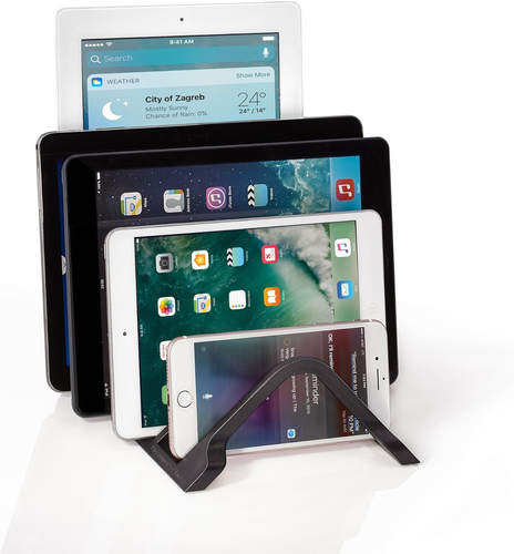 Universal Charging Rack Organizer - Multi Device Stand Holds 5 Tablets or Smartp - Afbeelding 10 van 12