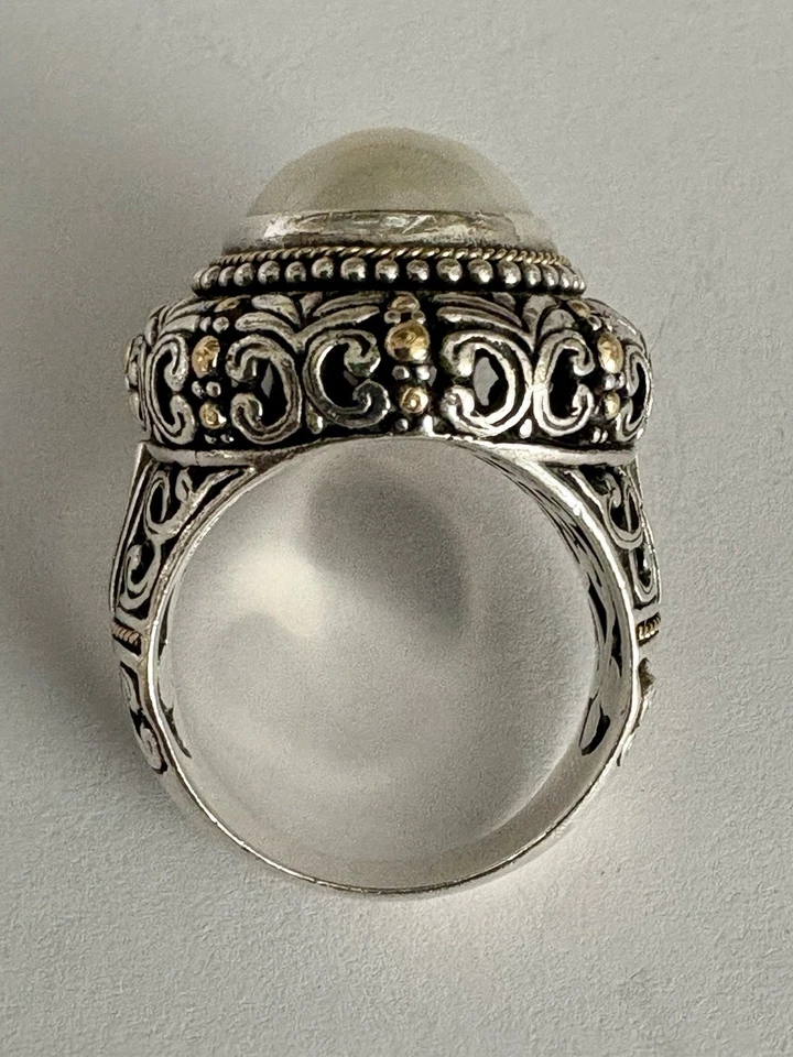Phillip Gavriel Sterling Silver & 18K Gold Peal Ring Size 8   No Reserve - Image 3 of 4