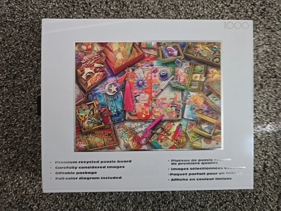Quebra-cabeça Silver Select Aimee Stewart The Junk Journalers mesa 1000 peças novo - Imagem 2 de 2