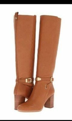MICHAEL KORS ARLEY LUGGAGE KNEE HIGH LEATHER BOOTS Sz- 9 M - EXCELLENT!!!