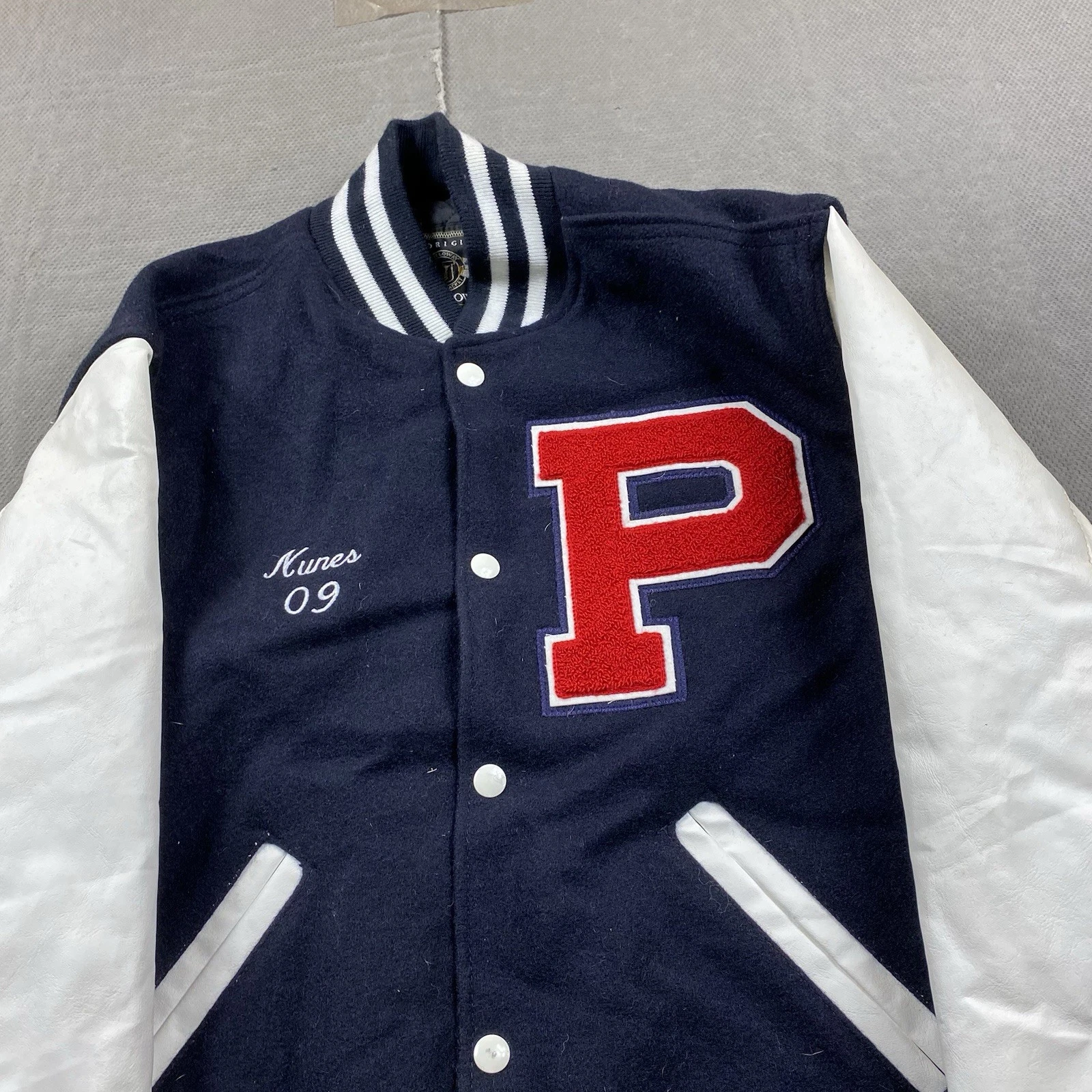 Vintage Holloway Jacket Adult Small Wool Letterman Blue Pembroke USA Snap Button - product detail image 3