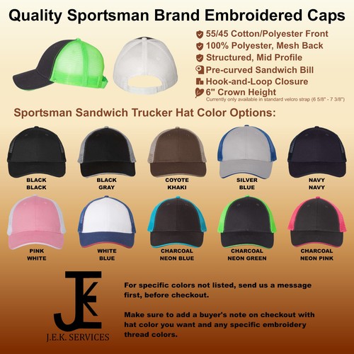 Custom Fire Department Embroidered Snapback & Flexfit Caps – 40 Hat Color Option - Picture 11 of 11