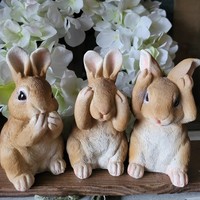 3 X Hasen Braun Osterhasen Hase 12Cm Figur Osterdekoration Ostern Sehen HöRen