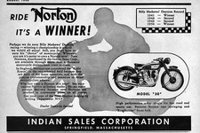 1950 Norton Model 50 Motorcycle "It's a Winner" Original Print Ad