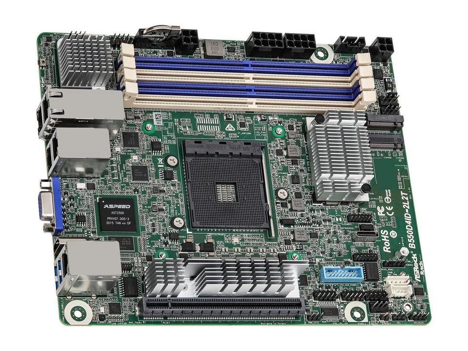 AsRock Rack B550D4ID-2L2T Deep mini-ITX Server Motherboard AMD Ryzen 5000 Series - Image 3 of 4