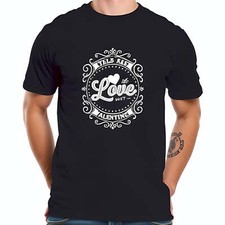 Vintage Style Cotton Short Sleeve T-Shirt with Ornate Heart Design -All-cotton