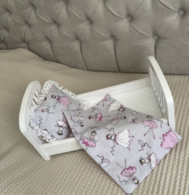 Süße Weihnachtsgeschenk Puppendecke Puppenwagen Bettwäsche Blau Decke Kissen Set