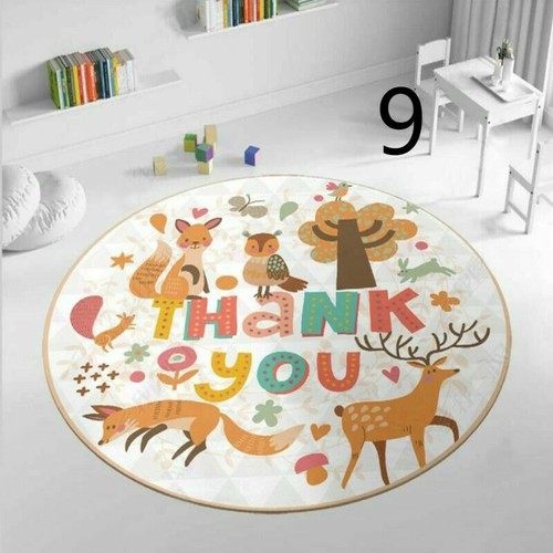 39 Inch Round Area Rug Floor Carpet Cartoon Print Antislip Play Mat Modern Decor - Picture 16 of 21