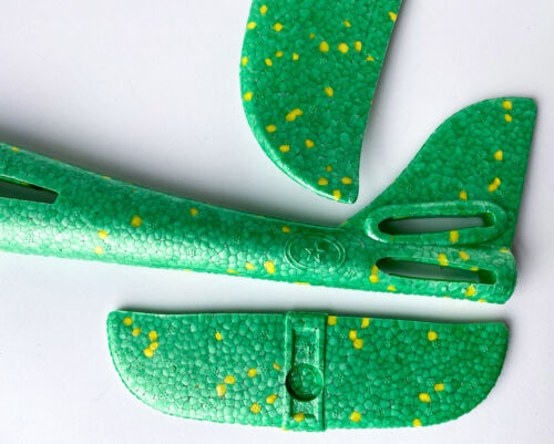 Foam Flyer Glider Plane 15" NEW Green Throwing Airplane Toy (2 flying modes) - Picture 3 of 3