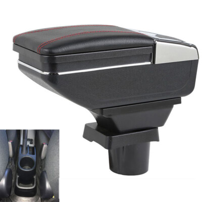 Center Console Armrest Box For Toyota Aqua 2017-2022 - Storage Organizer With Cup Holder (Red Line)