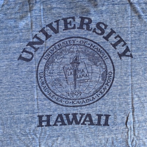 70s VINTAGE UNIVERSITY OF HAWAII SOUVENIR RINGER T-SHIRT MEN SZ L DISTRESSED 80s - Picture 8 of 9