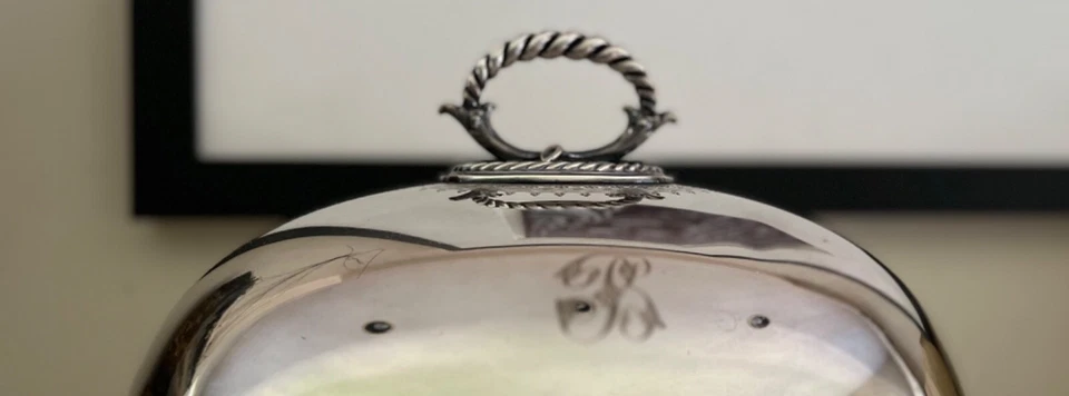 Антикварная серебряная мясная купольная колокольня E I Kington & Co. с монограммой «B»? Marks вкл. S - Изображение 2 из 4