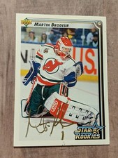 Martin Brodeur Signed 1992-93 Upper Deck Card #408 COA RC Rookie HOF Devils A