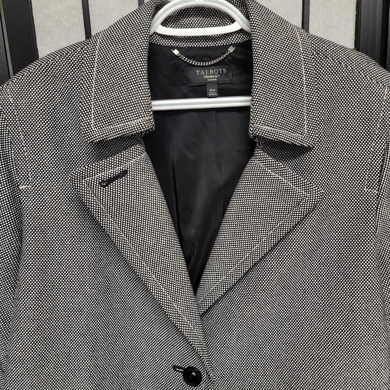 Talbots Single Button Small Checkered Blazer Wome… - image 8