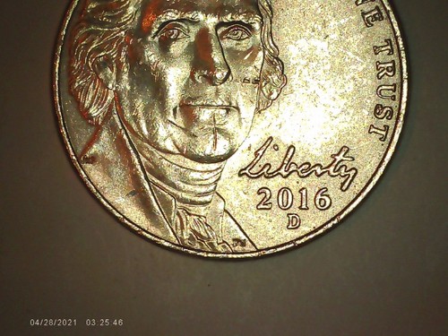 2016-D Jefferson nickel DDO, Die chip on TRUST, five full steps 5FS, GEM, rare - Picture 5 of 7