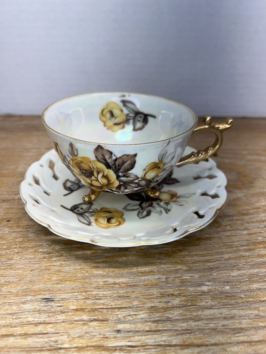 Vintage Ucagco Ceramics Japan Iridescent Teacup and Saucer | eBay