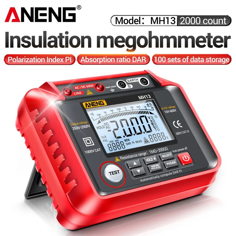 MH13 Megohmmeter Digital Multimeter High Voltage Resistance Meter Tester