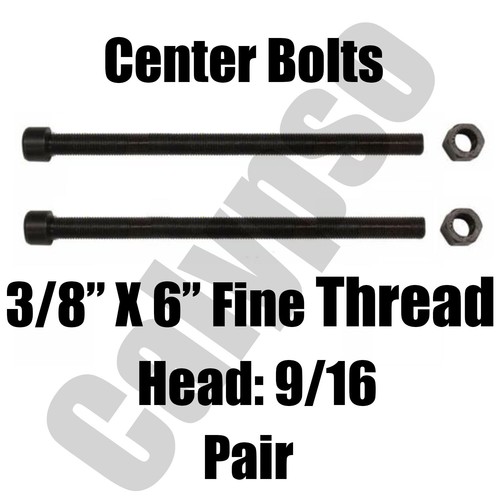 Leaf Spring Center Bolt 3/8 x 6 (PAIR) Fine Threaded Leaf Bolts with
