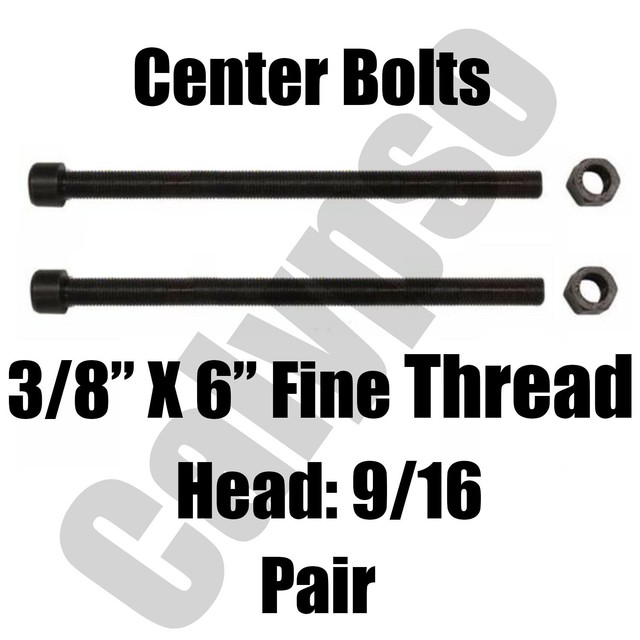 Leaf Spring Center Bolt 3/8 x 6 (PAIR) Fine Threaded Leaf Bolts with
