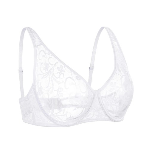 Reggiseno donna pizzo bralette ferretto lingerie sexy vedere attraverso reggiseno donna - Foto 7 di 26